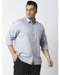 Grey Plus Size Cotton Casual Shirt