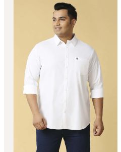 White Plus Size Cotton Casual Shirt