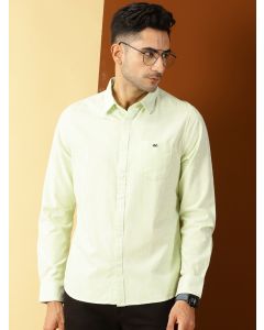 Olive Slim Fit Long Sleeves Striped Shirt