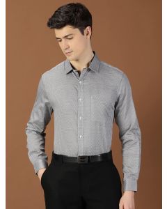 Black Slim Fit Long Sleeves Printed Shirt