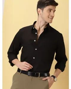 Men Black Classic Slim Fit Shirt