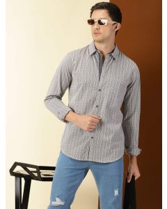 Coffee Slim Fit Long Sleeves Checked Shirt