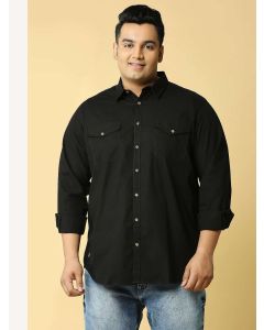 Black Plus Size Casual Shirt