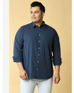 Navy Blue Premium Plus Size Casual Shirt