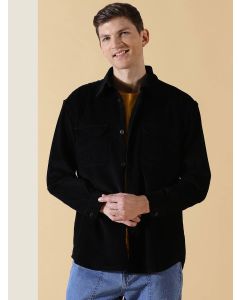Black Premium Corduroy Oversized Shackets
