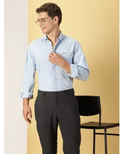 Men Blue Solid Casual Shirt