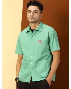 Green Solid Casual Shirt