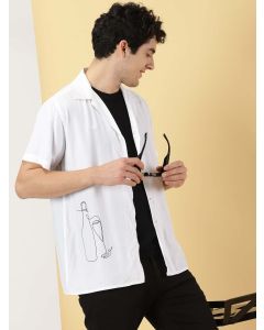 Men White Solid Regular Fit Shirt