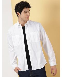 White Men Smart Opaque Casual Shirt