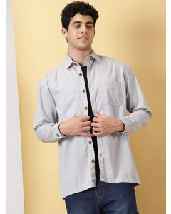 Grey Men Smart Oversized Casual Shirt
