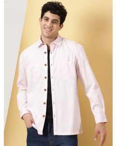 Pink Men Smart Oversized Casual Shirt