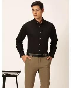 Men Black Slim Fit Formal Shirt