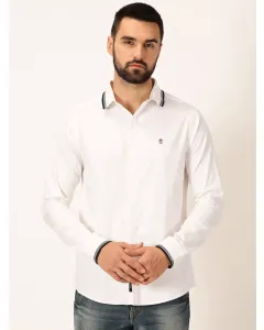 Men White Solid Regular Fit Shirt