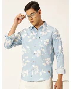 Men Blue Floral Printed Shirt
