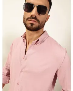 Men Pink Slim Fit Casual Shirt