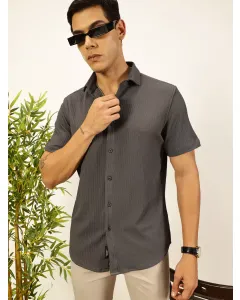 Men Grey Slim Fit Shirt