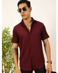 Men Maroon Slim Fit Shirt