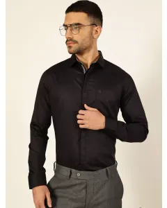 Men Navy Blue Cotton Regular Fit Shirt