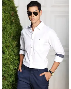 Men White Semiformal Shirt