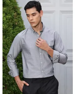 Men Black Solid Regular Fit Shirt
