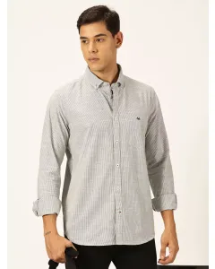 Men Green Pin Stripe Cotton Shirt