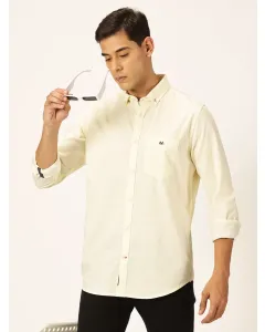 Men Yellow Pin Stripe Cotton Shirt
