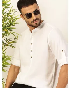 Men White Regular Fit Shirt
