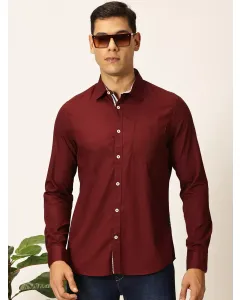 Men Purple Regular Fit Solid Shirt