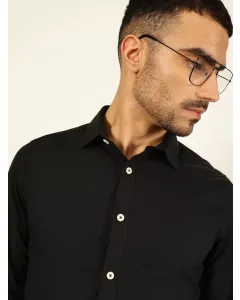 Men Black Formal Cotton Shirt
