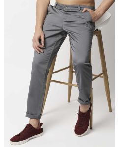 Grey Men's Solid Trouser