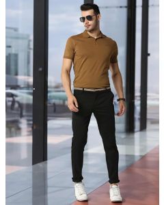 Black Men's Solid Trouser