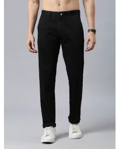 Men Black Slim Fit Chinos Trousers