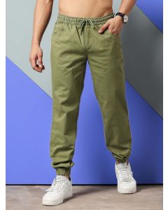 Olive Cotton Solid Chino Trouser