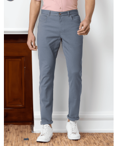 Blue Men's Cotton Solid Chino Trouser