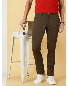 Men Olive Smart Chinos Trousers