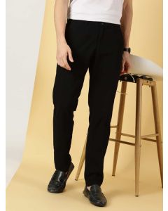 Men Black Slim Fit Cotton Chinos Trouser