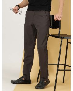Men Grey Slim Fit Cotton Chinos Trouser