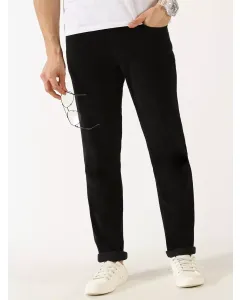 Black Corduroy Chinos Trousers