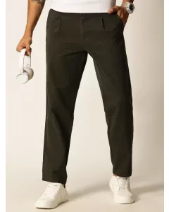 Men Green Straight Fit Chinos Trousers