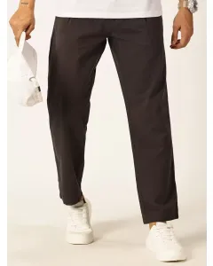 Men Grey Straight Fit Chinos Trousers