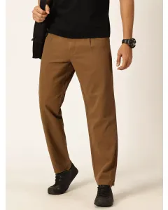 Men Khaki Straight Fit Chinos Trousers