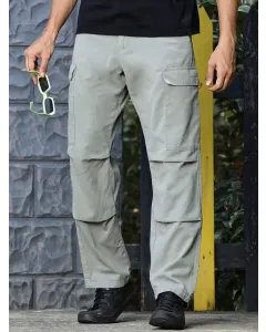 Men Green Cotton Cargo Trouser