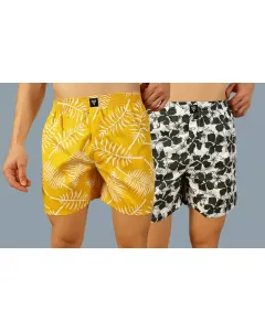 Men Pack of 2 Cotton Printed Boxer Shorts