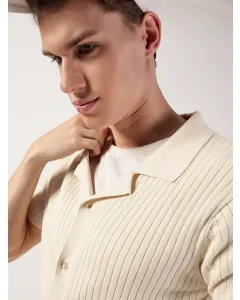 Men Off White Regular Fit Cotton Shirt