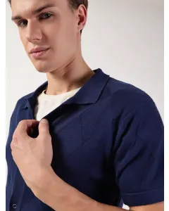Men Blue Regular Fit Cotton Shirt
