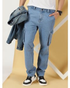 Light Blue  Comfort Relaxed Fit Pure Cotton Jeans