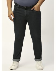 Dark Blue Plus Size Mid-Rise Tapered Fit Stretchable Jeans