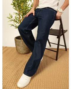 Mid Blue  Smart Relaxed Fit Pure Cotton Baggy Jeans