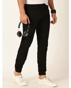 Black  Mid-Rise Smart Jogger Stretchable Jeans