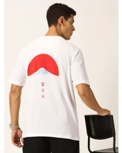 Men White Drop Shoulder Oversized Tshirt